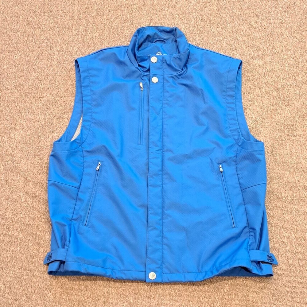 Brooks Brothers ProSport‎ Golf Vest Country Club Mens Large Blue Full Zip